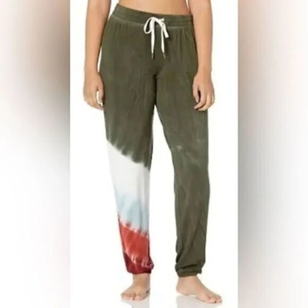 PJ Salvage Women’s Green Ombre’ Pajama Lounge Pants Drawstring Waist Size Small